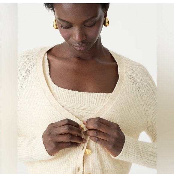 NWT J. Crew Supersoft Cropped Cableknit Sweater Tank Set - Picture 3 of 8